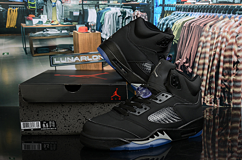 New Air Jordan 5 Retro Black Ice Sole Shoes